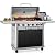 Sophia & William 6-Burner Propane Gas BBQ Grill with Side Burner & Porcelain-Enameled Cast Iron Grates, Large Barbecue Grills Outdoor Cooking with 740 SQ.IN. Cooking Area, 52,000BTU, Black