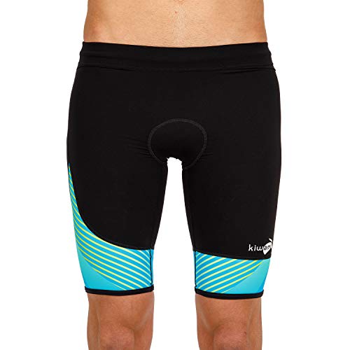 Kiwami Men's Tokyo Tri Shorts (Black, Blue, Lime, Large)