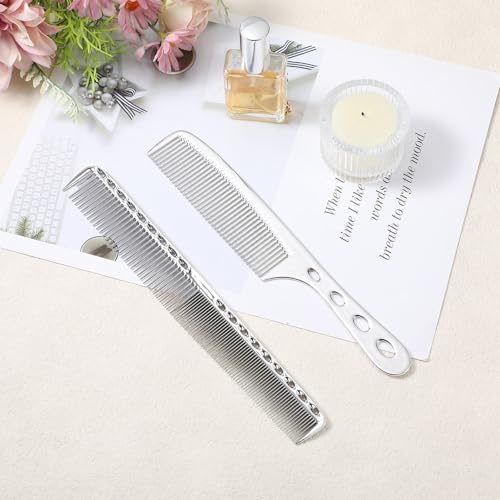 Peine de metal para cabello, 2 piezas, aluminio, antiestático miniatura 4