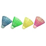 Best Sporting Nylon Federball Set I 4 Federbälle aus Nylon I Badminton Set bestehend aus 4 Bällen I Neon-Farben Badminton Bälle mit verstärktem Kopf I Sport-Zubehör I Badminton-Zubehör