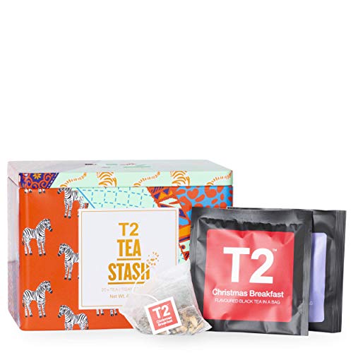 T2 Tea- Christmas Tea Sampler Giftpack: Tea Stash, 20 Variety Teabags In Individual Sachets, 1.6 Oz