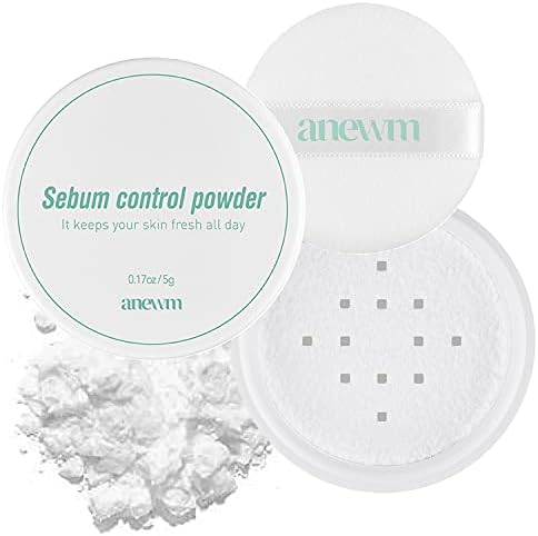 SAAT INSIGHT Anewm Sebum Control Drying Powder 5g - Oil Control Powder for Long-Lasting Clean Skin, Sebum Control Blotting Powder to Provide Transparent Makeup Finish, and Blur Fine Lines & Pores