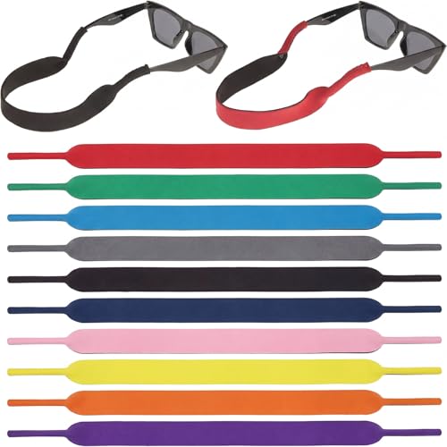Frienda 10 Pieces Neoprene Sunglasses Floating Straps Eyewear Retainer Durable Floating Glasses Straps Soft Eyewear Holders Around Neck for Men Women Running Activities(40 cm Classic)