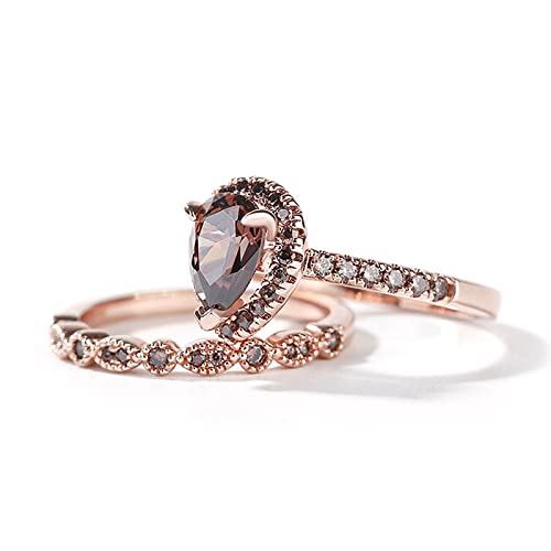 Jeulia Halo Milgrain Pear Cut Sterling Silver Ring Set Anniversary Promise Engagement Ring for Women With Gift Jewelry Box2