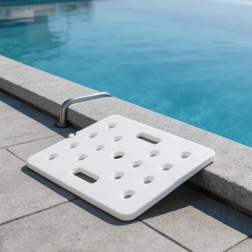 Caja de contrapeso blanco para barandilla de piscina de plástico resistente con cintas 7