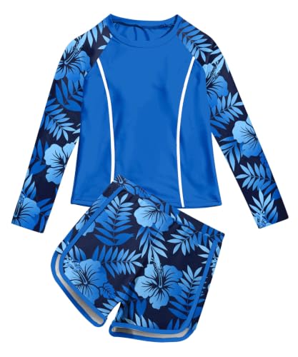 Image of Vogseek Girls Rash Guard Swimsuits 2 Piece Bathing Suit Size 7-14T