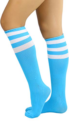 Image of ToBeInStyle Women's Premium Below Knee Athletic Socks w /Contrasting Wide Stripes