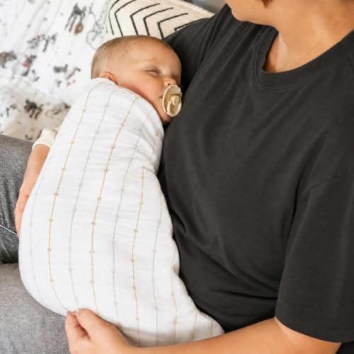 Image of Salt Earth GOTS Certified 100% Organic Cotton 2-Layered Swaddle Baby Blanket, 4 Pack, 47 inchx47 inch Receiving Blankets for Swaddling, Wrap for Boy & Girl, Newborn Baby Essentials, Registry(Solids & Rainbow)