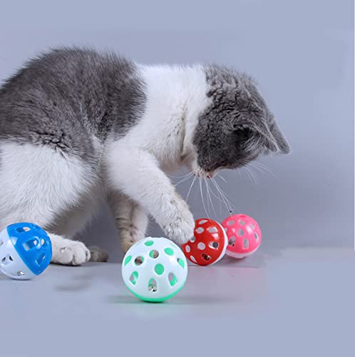 Jiuhao Cat Toy Balls with Bell, Interactive Plastic Cat Toy Balls for Indoor Activity and Chase Training, 12PCS - Image 3
