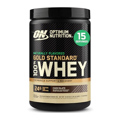Image of Optimum Nutrition Gold Standard Whey Protein Powder, Chocolate, 1.05 LB | 24g 100% Whey Protein Per Serving, Naturally Flavored, Gluten Free, Easy Mixing, No Artificial Flavors, Colors, or Sweetners