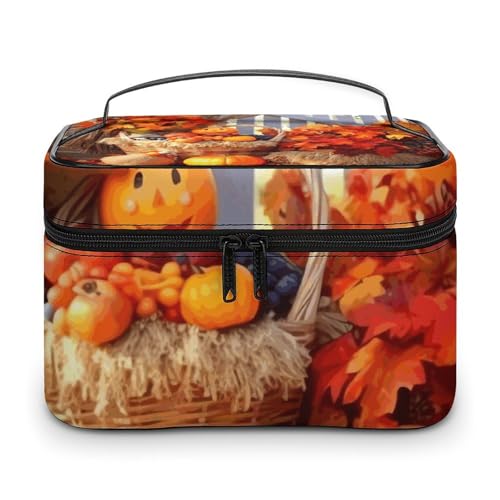 Foldable Travel Luggage Bag for Men And Women, Dry And Wet Separation Portable Travel Luggage Bag, Autumn Thanksgiving Printed Waterproof Sports Luggage Bag, Fitness Bag