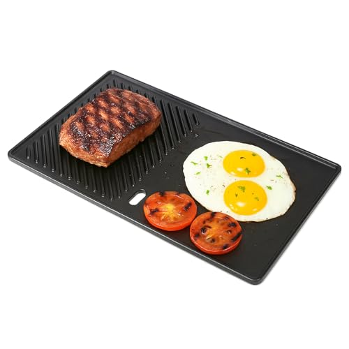 GFTIME 43 x 24CM Plancha Plaque de Cuisson pour Landmann, EMAILLEE Triton 2 Bruleurs, Fonte Plaque Barbecue Gril à Gaz Pièce de Rechange Plancha Plaque de...