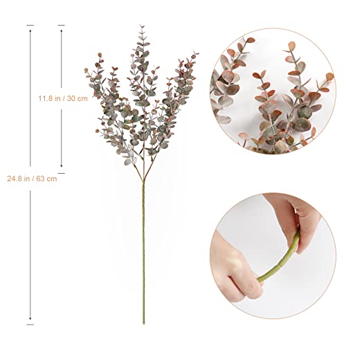 3 Packs Artificial Eucalyptus Stems, Faux Eucalyptus Leaves Branches Silver Dollar Eucalyptus Leaf Spray Artificial Greenery Stems Plants for Floral Arrangement Bouquet Wedding Hom image 7