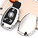 QBUC Car Key Fob Cover,Soft TPU Key Case Key Shell Cover Protector with Keychain Compatible with C E S M CLS CLK G Class Keyless Smart Key Fob(Sliver)