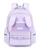 Amythe Schulranzen für Mädchen 1. - 3. Klasse - Leichter Schulrucksack mit reflektierenden Streifen, Wasserabweisend & Ergonomisch - Perfekt für Grundschüler 7-10 Jahre, Lila