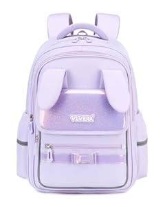 Amythe Schulranzen für Mädchen 1. - 3. Klasse - Leichter Schulrucksack mit reflektierenden Streifen, Wasserabweisend & Ergonomisch - Perfekt für Grundschüler 7-10 Jahre, Lila