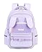 Amythe Schulranzen für Mädchen 1. - 3. Klasse - Leichter Schulrucksack mit reflektierenden Streifen, Wasserabweisend & Ergonomisch - Perfekt für Grundschüler 7-10 Jahre, Lila