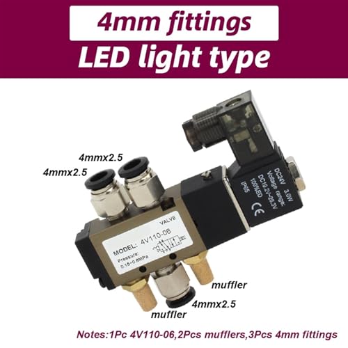 Électrovanne pneumatique 4V110-06 DC24V à commutation rapide 6mm - 3