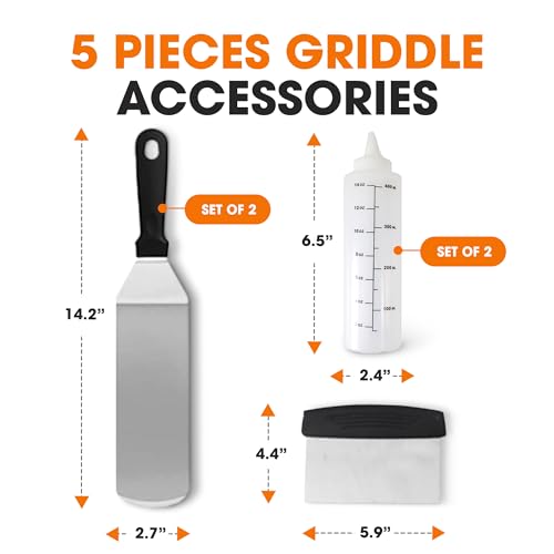 Set de 5 espátulas para parrilla de acero inoxidable miniatura 3