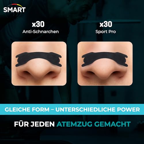 Nasenstrips Anti-Schnarch Schwarz 60 Stück Größen-Mix Schnarchstopper für bessere Atmung in der Nacht, öffnen verstopfte Nasenwege, starker Halt, hautfreundlich, atmungsaktives Pflaster, extra starke