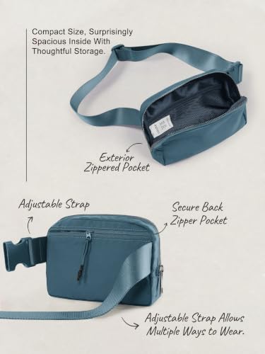 Image of ODODOS Unisex Mini Belt Bag with Adjustable Strap Small Fanny Pack for Workout Running Traveling Hiking, Blue