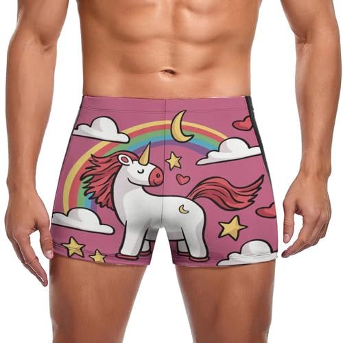 Boxer de bain homme anti-irritation motif licorne et étoiles