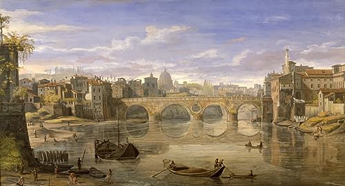 Affiche Impression d'art Ponte Sisto par Gaspar Van Wittel Toile 60x90cm