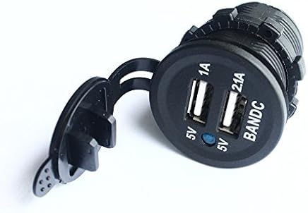 bandc coche barco marino Cargador USB Socket Dos puertos 2.1?A/1?A para iPad, iPhone tel?fono GPS bandc coche barco marino Cargador USB Socket Dos puertos 2.1?A/1?A para iPad, iPhone tel?fono GPS