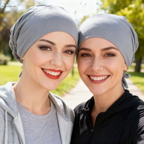 Image of Lucky staryuan 3Pack Soft Muslim Turban Hat Inner Hijab Caps Underscarf Bonnet Hat Headwear for Cancer