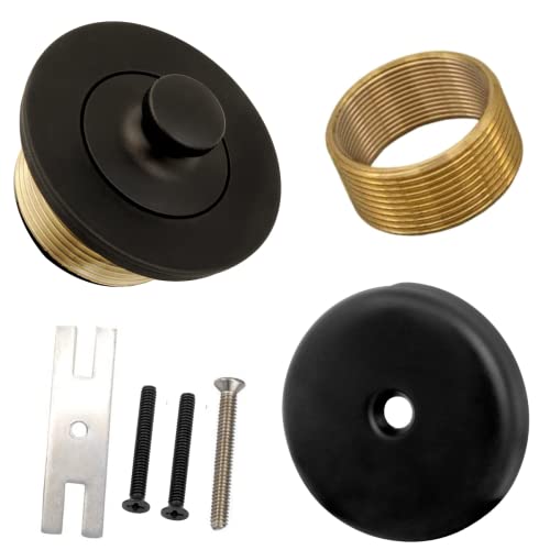 Bathtub Drain Kit | Drain Kit Cover | Conversion Kit | | Bathtub Drain Cover Brushed Nickel | All Brass Construction with "Lift and Turn" Easy Installation (Matte Black)