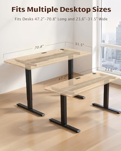 Image of TOPSKY Dual Motor Electric Standing Desk Frame, Height Adjustable Sit Stand Base for Home Office, Fits Table Tops up to 70.8 x 31.5 Inch, 225 lb Capacity (Black, Without Stand)