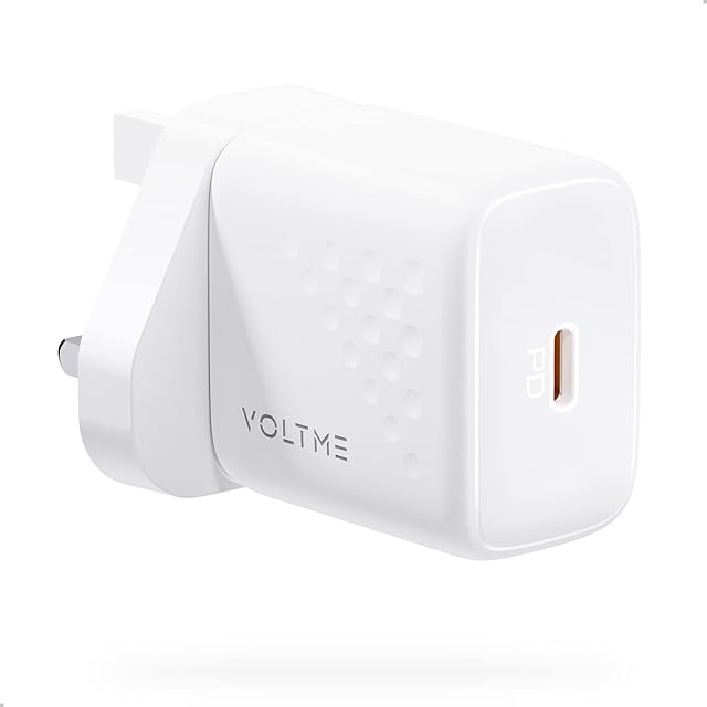 VOLTME USB C Plug, 20W USB C Charger, USB Plug Fast Charger Plug PD 3.0 USB-C, USB Plug Adaptor UK for iPhone 14/13/12/11, Galaxy, Pixel 4/3, iPad/iPad mini