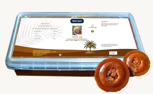 Rishi Kart Farms Khejur Patali – 400g | Traditional Bengal Date Palm Jaggery Cubes Nolen Patali | 100% Pure, No Chemicals