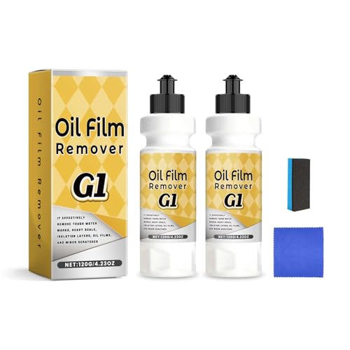 G1 Car Glass Cleaner, G1 Car Glass Compound for Automotive Glass Polish - Removes Water Spots, Road Oils, Glass Coating for Windshield, Water Repellant (2sets)
