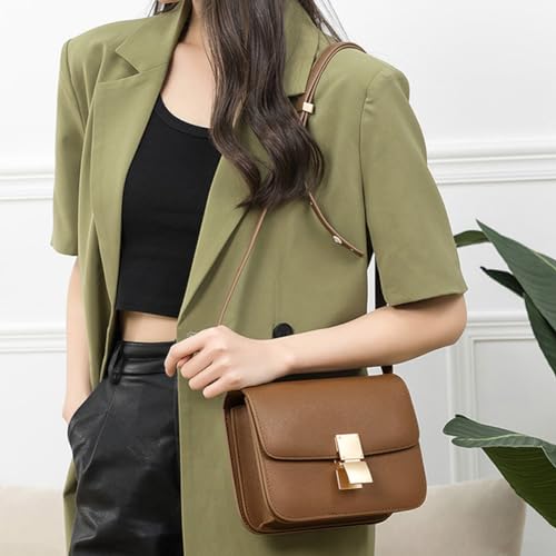 Trendy Square Shoulder Bags, Small Crossbody Purses for Women PU Leather Satchel Handbag Adjustable Strap3