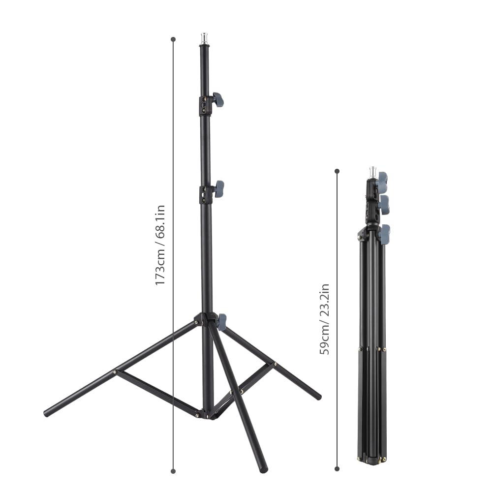 Andoer Set di luci LED 50 W, 3200 K-5600 K, doppio braccio riempimento LED, illuminazione studio, clip telefono, treppiede, telecomando
