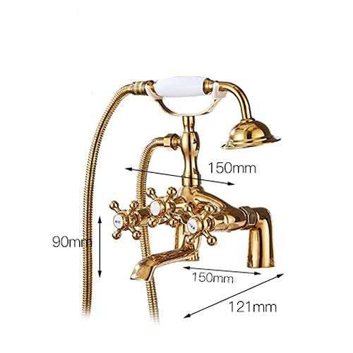 Robinetterie baignoire ensemble de douche chromé avec douchette 2 fonctions