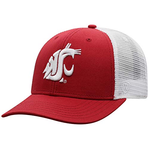 Top of the World Washington State Cougars Men's Top of the World BB Trucker Hat Team Color Primary Icon, Adjustable
