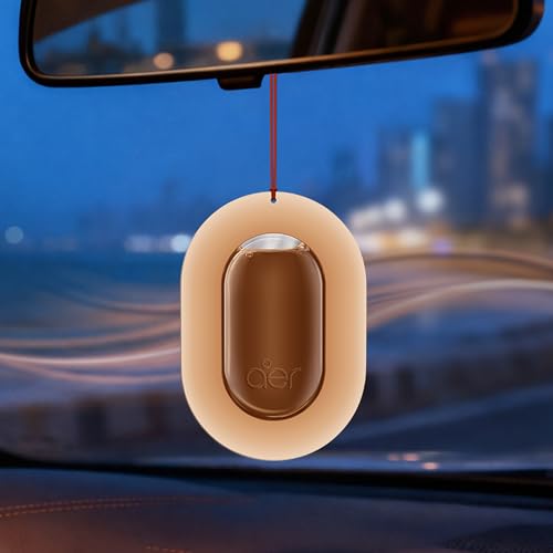 Image of Godrej aer O - Hanging Car Air Freshener - Caramel Latte (7.5g) | Gel Lasts up to 30 days | Car Accessories