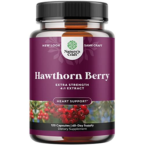 Extra Strength Hawthorn Berry Capsules - 1330mg 4:1 Hawthorn Extract Digestion and Heart Health Supplement - Non-GMO Hawthorn Berry Extract Plant Polyphenols Supplement for Men and Women 60 Servings