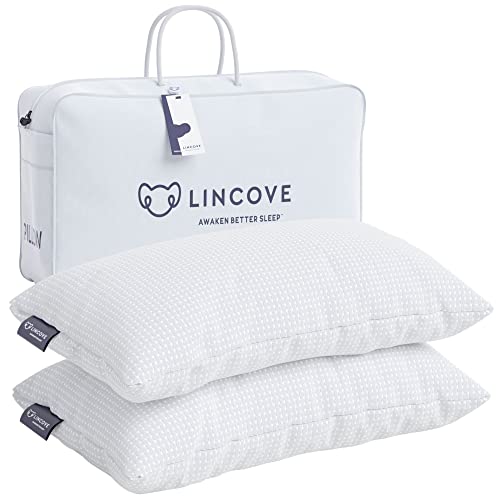 Lincove Bamboo Pillow - Luxury Hotel Quality, Temperature Regulating Bamboo Pillow For Stomach Sleepers, Soft Pillow, Hypoallergenic (2 Pack, King) #TOP11