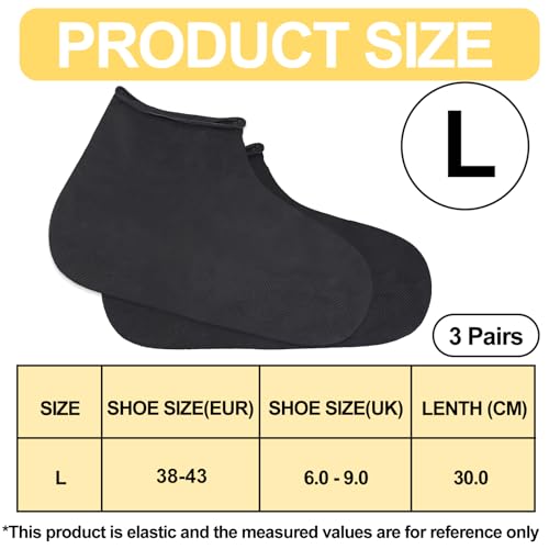 Hopton Schuhüberzieher Wasserdicht 3 Paare, Regenschutz Schuhe Wiederverwendbare, Latex Schuhüberzieher Rutschfesten, Regenüberzieher Schuhe für Outdoor-Aktivitäten, Wandern, Regen, Schnee, Feldwege