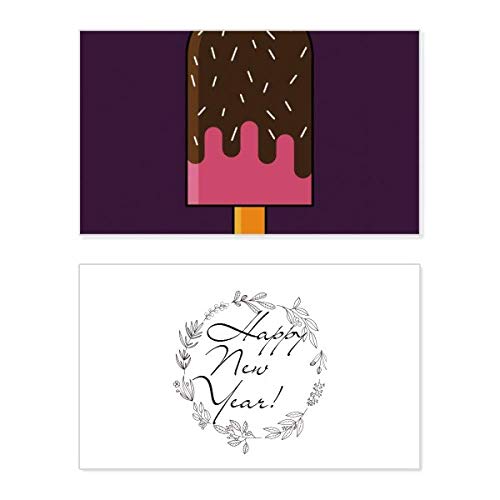 Tarjeta de Año Nuevo con diseño de helado Chocolate Needle, ideal para decorar regalos festivos