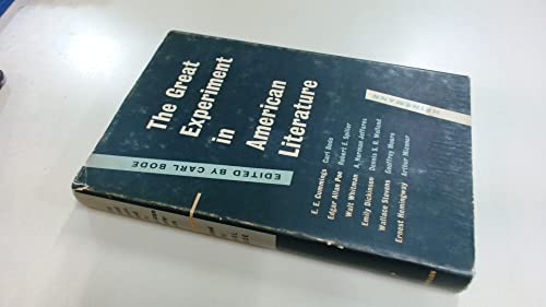 THE GREAT EXPERIMENT IN AMERICAN LITERATURE. Si... B0000CKX5M Book Cover