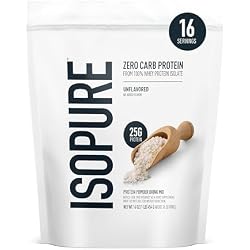 Isopure Zero Carb 100% Pure Whey Isolate Protein Powder, Gluten Free, with Vitamins, Unflavored, 25g Protein Per Serving, 1 Lb, 16 Servings (Packaging May Vary) | 25g Protein Per Serving, 100% Whey Protein Isolate, Gluten Free, with Added Vitamins for Immune Support & Muscle Recovery