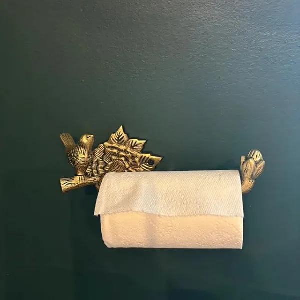 STYLENT Decor Solid Brass Bird Antique Toilet Paper Roll Holder Bathroom Accessories Retro Toilet Paper Hook Wall Mounted Vintage (Brass Antique)