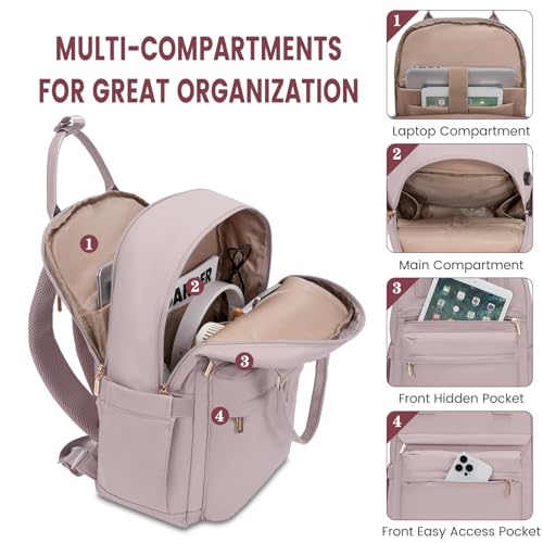 Image of LOVEVOOK Laptop Backpack for Women Girls, 15.6 Inch Waterproof Computer Backpack Student School Cute Bookbag Computer Bag