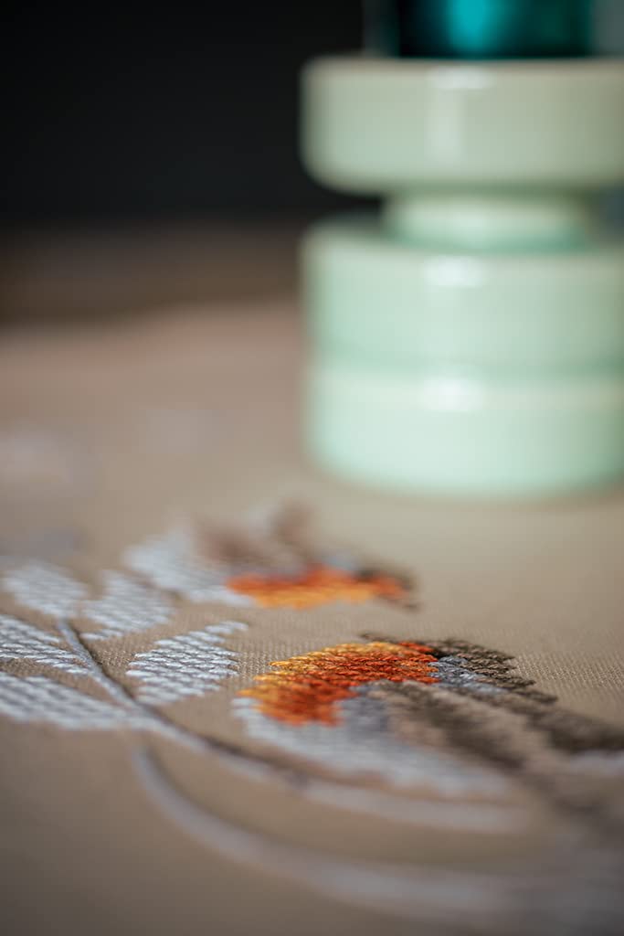 Vervaco Stamped Cross Stitch Robins in, Multicoloured