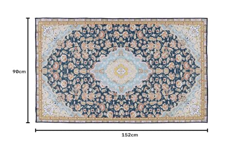 Image of BLUSH & BLOOM 3 x 5 Feet Area Rugs Washable Rug: Modern Abstract Living Room Rug Soft Anti-Skid Thin Carpet Indoor Floor Non-Shedding Carpets for Bedroom Dining Farmhouse Nursery Home Office