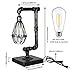 【Upgrade】FAGUANGAO 𝙄𝙣𝙙𝙪𝙨𝙩𝙧𝙞𝙖𝙡 Table Lamp,𝙎𝙩𝙚𝙖𝙢𝙥𝙪𝙣𝙠 Knob Control Stepless Dimmable Edison Pipe Desk Lamp with USB A+C Ports,Bedside Lamp for Bedroom,Office,Living Room(Bulb Included)